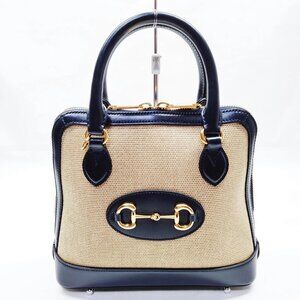 Authentic Gucci Hand Bag Brown Canvas mn808-021426